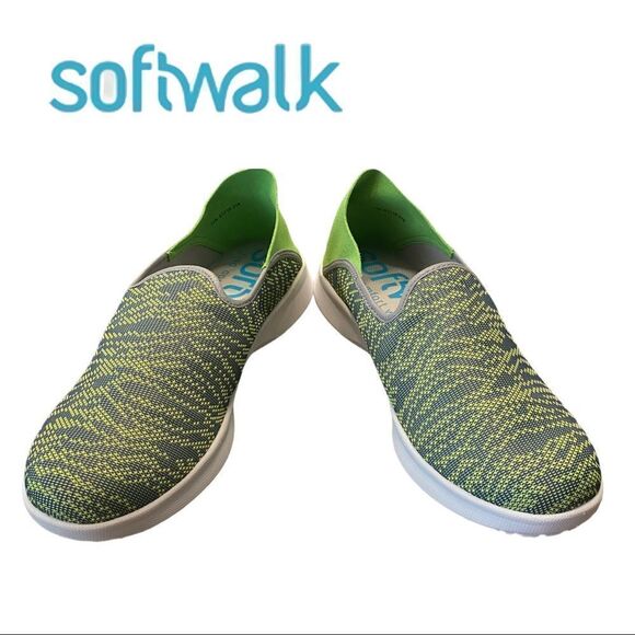 NEW SoftWalk Women's Simba Green Knit Slip On Sneakers 11 11N - Picture 3 of 6
